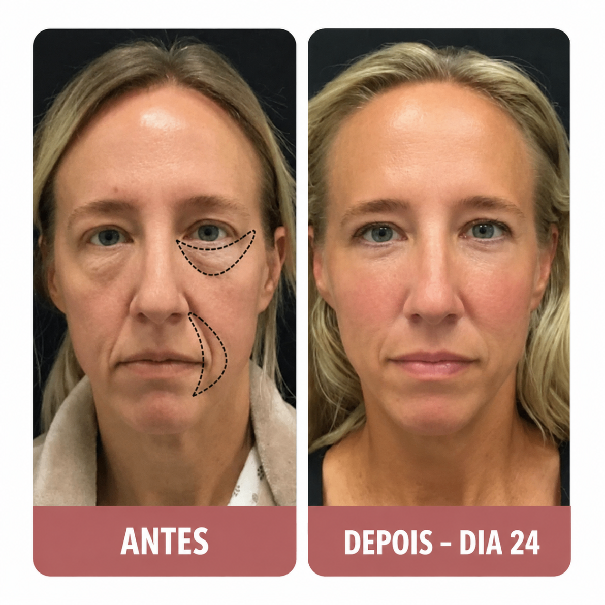Laura M. — avant et après contour des yeux en 24 jours